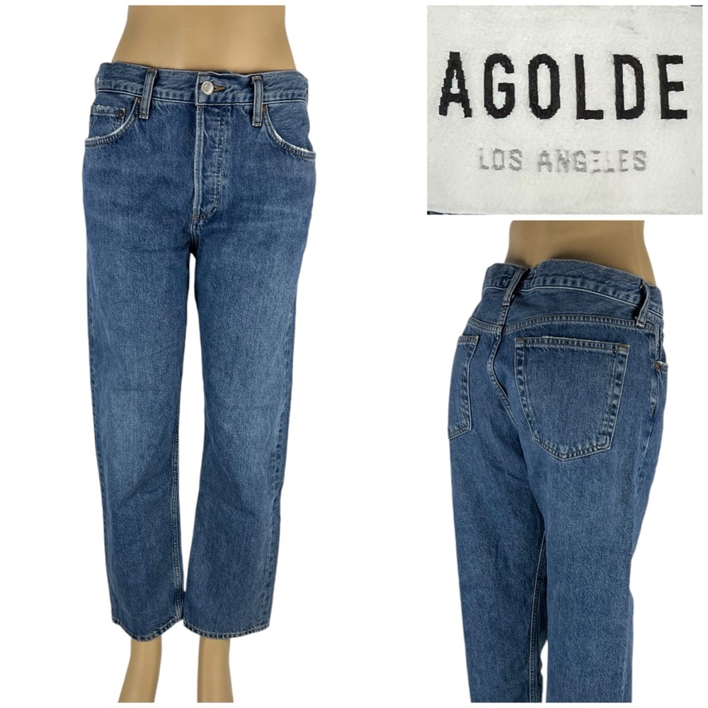 Agolde Womens 28 Jeans Straight Leg Ankle 100% Organic Cotton 32 X 27 (actual)